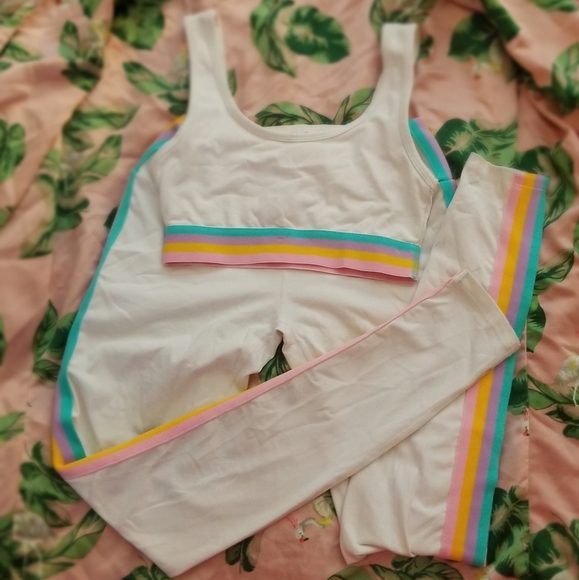 Electric Yoga Elliot Rainbow Stripe Workout Set - Picture 2 of 6